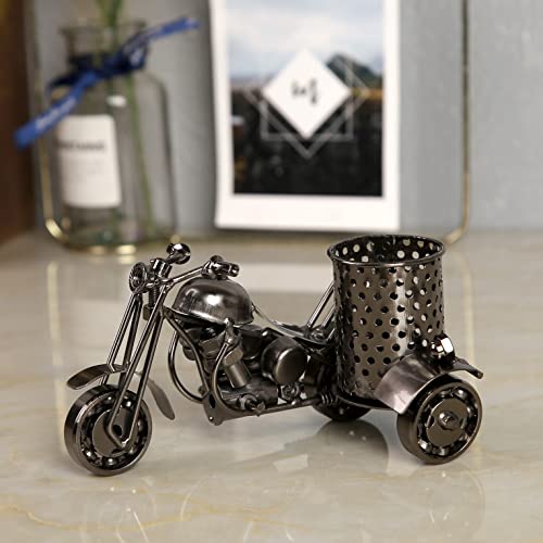 Teniusimall Pencil Holder For Desk, Harley The Motorcycle Loves Metal Pen Holder Creative Office Gift Cool Desk Decorative Accessories(Black) #TOP1