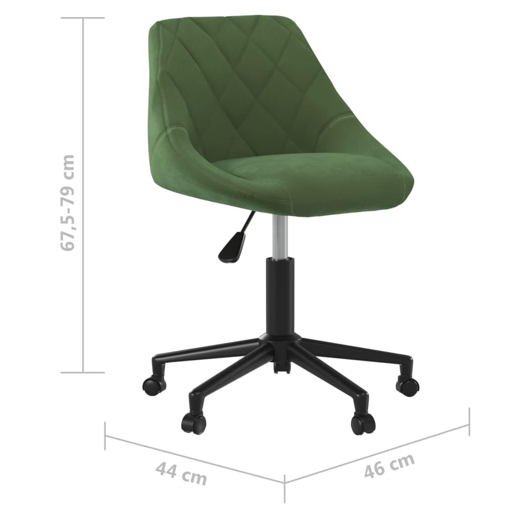 Silla de oficina giratoria de terciopelo verde oscuro con ajuste de altura, rotación de 360 grados, ruedas, respaldo ergonómico, asiento cómodo, ideal para oficina en casa, trabajo, juegos y