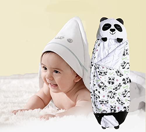 Kids Sleeping Bags ，Panda Pillow & Sleepy Sack Portable And Foldable, Lightweight And Breathable, 2 In 1 Pillow&Sleeping Bags For Spring And Summer (54X20In) #TOP4
