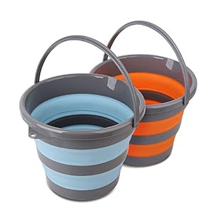Tiawudi Faltbarer Eimer 10L Blau Orange 2er-Set