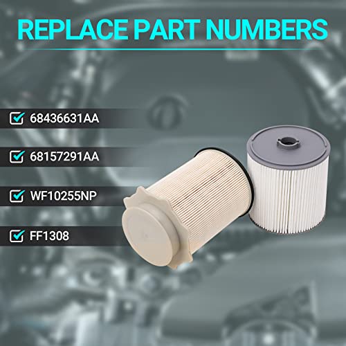 6.7 Cummins Fuel Filter Water Separetor Kit | Compatible With 2019 2020 2021 Ram 2500 3500 4500 5500 6.7L Cummins Diesel Engines | Replace 68157291Aa 68436631Aa #TOP2