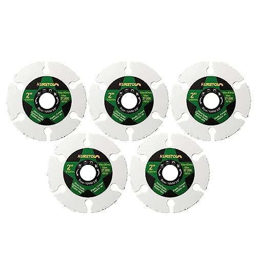 Cut Off Wheel for Wood Laminate Plastic - 5pcs 2 inch/50mm Wood Cutting Disc Arbor 3/8 in(10mm) Tungsten Carbide Cutting Blade for Rubber Plastic