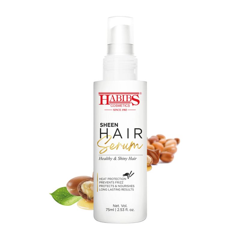 HABIBS COSMETICS Sheen hair Serum For Smooth Anti-Frizz Hair Serum high-Gloss, silky-Smooth Finish enriched with Aloevera & sunflower Oil 75ml-image-49