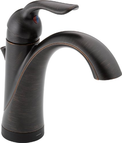 Delta Faucet Lahara Bronze Bathroom Faucet, Single Hole Bathroom Faucet, Single Handle, Diamond Seal Technology, Drain Assembly, Venetian Bronze 538T-RB-DST
