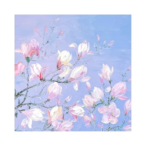 Peinture à l'huile faite main magnolia rose abstrait MOODYISLE