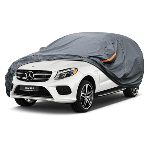 Premium Car Cover Custom Fit Mercedes-Benz GLE350 GLE400 GLE450 GLE43 GLE53 GLE63, 16 Layers Heavy Duty Car Cover Waterproof All Weather with Zipper D
