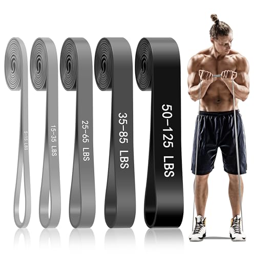 5-Level Latex Pull-Up Resistance Bands (Gray Gradient)