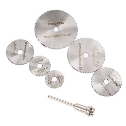 2013newestseller 6pcs HSS Rotary Tool Circular Saw Blades Cutting Discs Mandrel for Dremel Cutoff W Connecting Rod