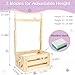 Vibaruta Wooden Baby Shower Crate, Baby Shower Basket With Adjustable Hanger Rack, Storage Crate Hamper, Pregnancy Gift for New Parents, Personalized Baby Gifts Basket (Natural)
