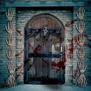41lbOI41HoL._AC_ Hosfairy 1 Pair Halloween Skeleton Hands Plastic Hand Skeleton Model for Halloween Decoration Terror Spooky Props (As Picture)