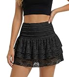 Artículos de moda: Faldas cortas de encaje para mujer son fáciles de crear looks diarios personalizados, perfectos para camisetas, chalecos, camisetas, tops cortos, camisoletas, tops ajustados, tops con lentejuelas, suéteres, chaquetas, tacones altos, sandalias, botas, tacones altos, etc. Combine fácilmente con su ropa favorita para lograr una apariencia elegante.