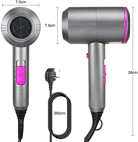 Professional Hair Dryer 2000W Fast Drying Ionic Hairdryer with Diffuser Hairdryer with 2 Speeds, 3 Heating and Cool Button for Women Man Home Travel Salon Hair Styling