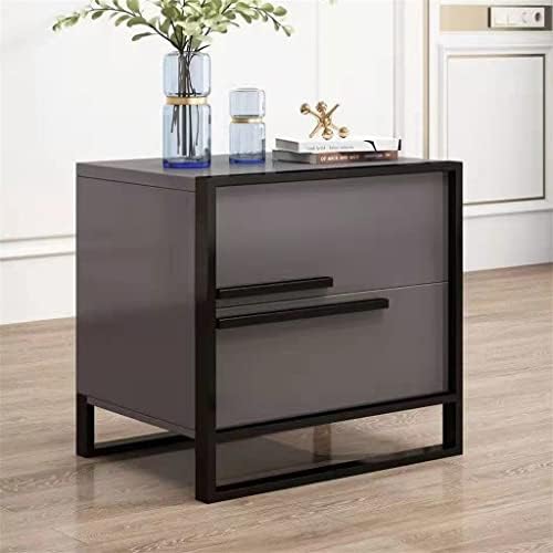 CZDYUF Baking Varnish Bright Bedside Table Italian Wanghong Hotel Bedroom Storage Cabinet Nightstand (Color : E)