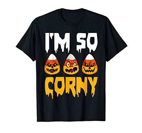 Candy Corn Halloween Tee Shirt Girls Funny I Am So Corny Camiseta