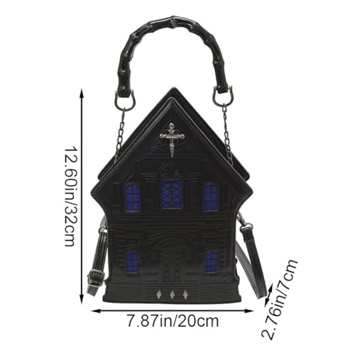 Sac à main en forme de maison 3D en cuir synthétique chic - 5
