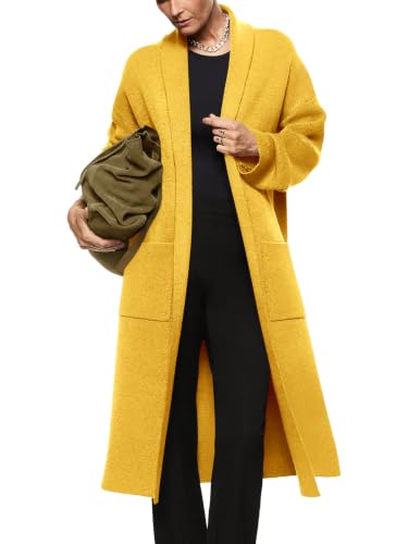 Image of Womens Long Sleeve Cardigan Sweaters Oversized Open Front Maxi Coat
