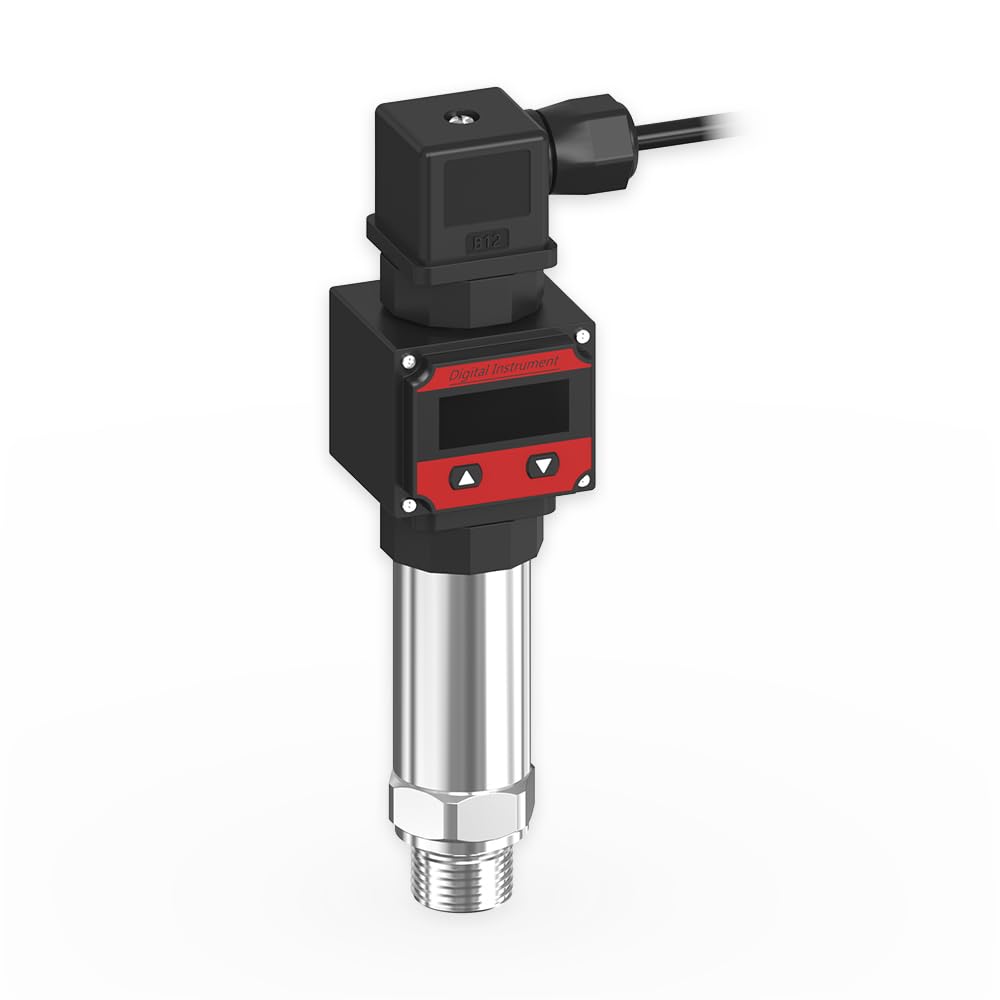 LEFOO Digital Pressure Transmitter 4-20mA Pressure Sensor Transducer with LCD Digital Display (Power Supply: 12-30VDC, Pressure Range: 0-435PSI)