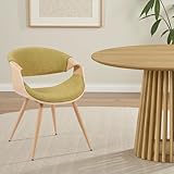 Top 10 Best Mid Range Furniture Brands for Stylish Homes 3 Armen Living Butterfly Mid-Century Dining Chair with Green Fabric Upholstered Seat and Oak Finish