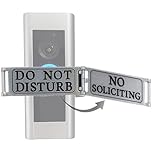 Universal Fitting Doorbell Cover that Rotates from DO NOT Disturb to NO Soliciting - Horizontal & Vertical Mode, Easy to Install, No Tools Needed - Sign Blocks Any Video or Ring