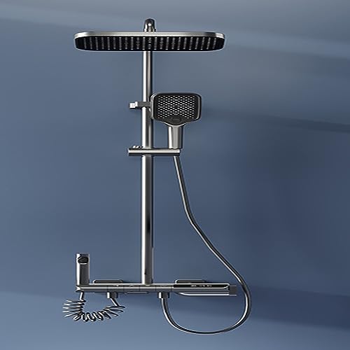 Colonne de douche en cuivre gris anti-brûlure avec affichage digital