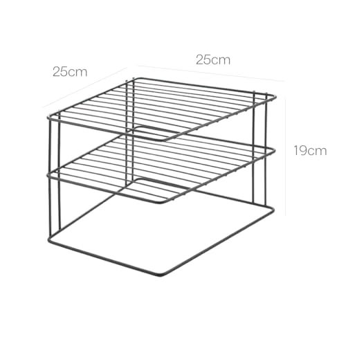 Metaltex Palio Lava Eckschrankeinsatz 2-Etg 25x25x19cm TouchTherm ,Schwarz,3 PIANI