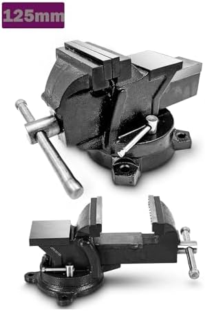 Alman Modeli Pro Çelik Kol 125mm 4" 360" Dönerli Taban Dövme Çelik Sabit Tezgah Masa Mengenesi... - Görsel 4