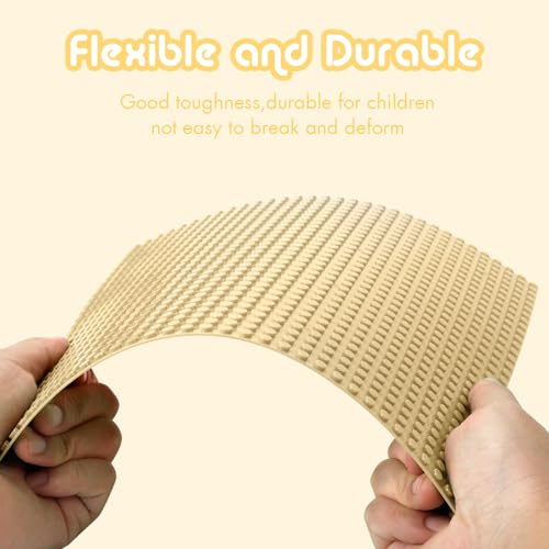 Image of Lekebaby 12 Pack Classic Baseplates 10 inch x 10 inch, Building Base Plates for Building Bricks, 100% Compatible with Major Brands and Activity Table-Baseplate, Sturdy & Safe, Age 3 and up Kids, Sand