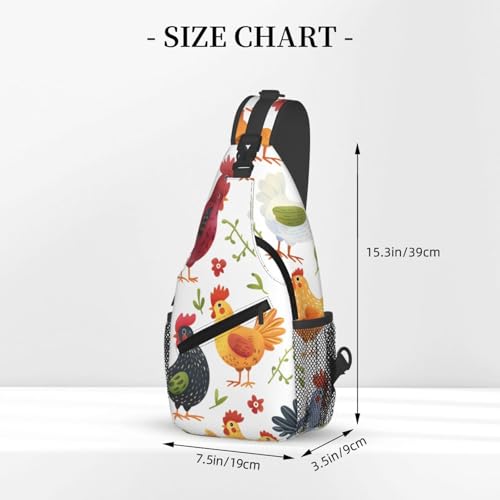 Morrales de bandolera para hombres y mujeres con diseño Chicken Rooster miniatura 3