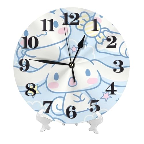 シナモロール 掛け時計 見やすい 連続秒針 おしゃれ 北欧 壁掛け時計 静音 自宅 寝室 部屋飾り かわいい 贈り物 インテリア 大数字 直径25cm 非電波