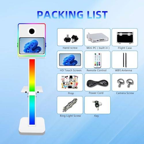 Ficha técnica VANYA Máquina portátil para selfies DSLR de 15.6 pulgadas con cámara e impresión, cámara de pantalla táctil con funda de vuelo cabina de fotos blanca con luz RGB para eventos de fiesta de boda negro - Fernando Cortés Ficha técnica VANYA Máquina portátil para selfies DSLR de 15.6 pulgadas con cámara e impresión, cámara de pantalla táctil con funda de vuelo cabina de fotos blanca con luz RGB para eventos de fiesta de boda negro - Fernando Cortés