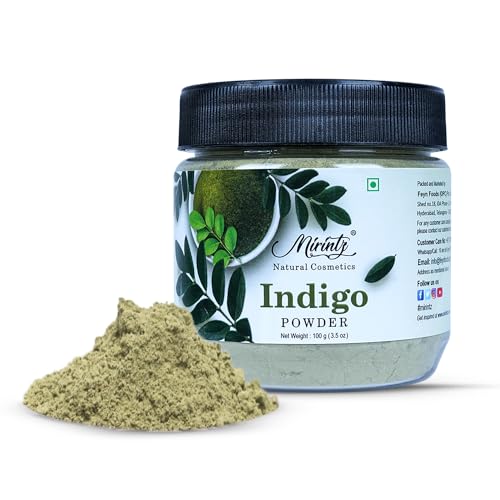 Mirintz 100% Natural Indigo Powder | (100 gms) Indigofera tinctoria Leaf n Hair Powder | Indigo Powder for Hair Organic Dye | Natural Black Hair Dye | Hair Root Powder | Blue-Black Indigo Hair Dye