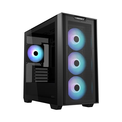 Asus A21 Plus Plus Micro-ATX Case TG ARGB - (Support for 165 mm CPU Cooler, 360 mm radiators, 380 mm Graphics Card, ATX PSU, Hidden Connector Motherboard, Black and White Color Options)