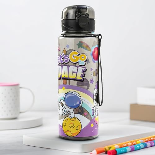 Image of BAYBEE Space 700ml Sipper Bottle for Kids, Anti-Spill Sippy Water Bottle- BPA Free |Sippy Cup, Baby Bottle Sippers | Sipper Water Bottle for Kids Infants & Toddlers 6 Months to 9 Years (Black)