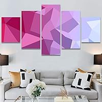 SIGNWIN 5 Panel Canvas Wall Art Modern Art Contemporary Digital Art Dramatic Geometric Multicolor Patterns for Home Decorations Ready to Hang - 60