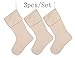 HUAN XUN Plain Burlap Christmas Stockings Fireplace Decor Set 3 Pieces