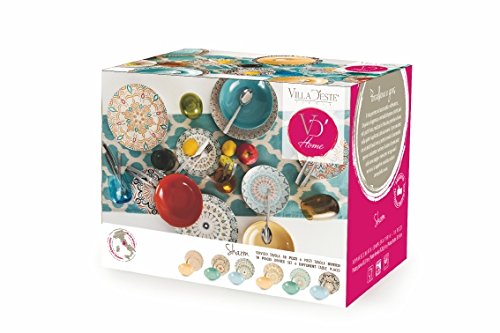 Villa D'Este Home Tivoli Set Van 6 Espressokopjes 90 Ml En Schotels Van Aardewerk Baita Acqua