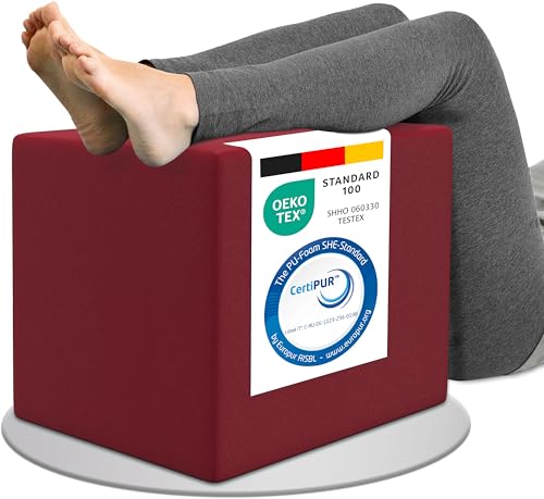 ELONEO Bandscheibenwürfel, Stufenlagerungswürfel zur Stufenlagerung, Stufenbett mit Bezug, Fitness Würfel, Schaumstoff, 40 x 50 x 50 cm