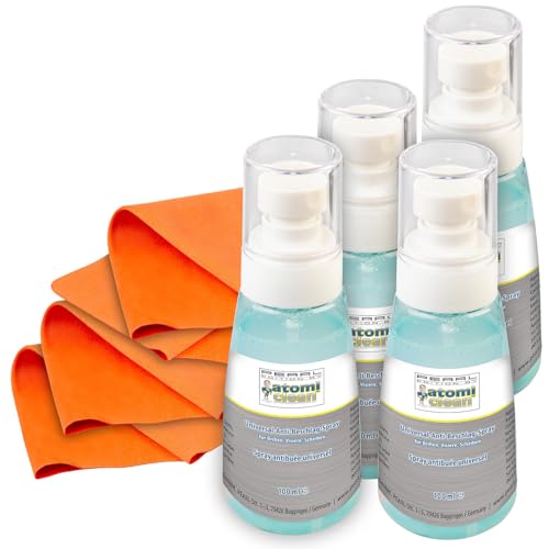 AtomiClean Auto-Antibeschlagsprays: 4er-Set Universal-Anti-Beschlag-Spray für Brillen, Scheiben, je 100 ml (Antibeschlagspray Brillen, Glas-Antibeschlag-Spray, Scheibenreiniger)