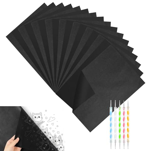 OSDUE 200Pcs Carta Carbone Nera A4,Carta transfer in grafite con