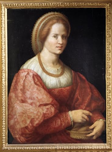 Tableau Jacopo Pontormo Portrait de dame au panier de fuseaux impression sur toile 60x90cm