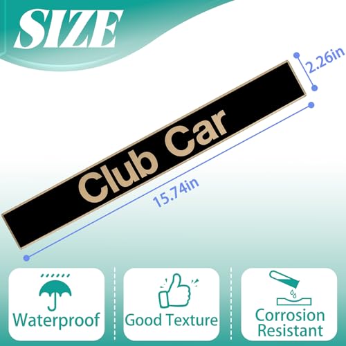Drive-up Name Plate for Club Car Precedent, Black Gold Decal for Golf Cart 15.74