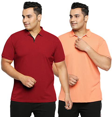 Image of Wear Your Opinion Men's Plus Size Half Sleeve Polo T-Shirt Combo (Set of 2)