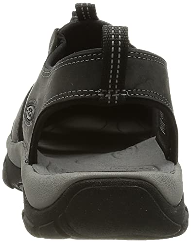 Keen Men's Newport Closed Toe Leather Sandals, Black/Steel Grey, 13 #TOP2