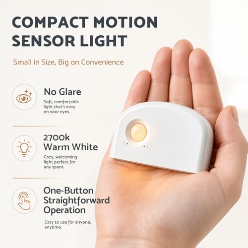 Image of DAZZY DOT Motion Sensor Night Light, 3 Pack Rechargeable LED Stair Lights | Ultra-thin design; 10hr runtime; 30s auto-off; stepless dimming; strong magnet; renter-friendly accessories