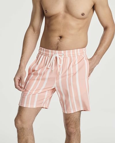 Real Essentials 3 Pack: Men's 7" 2 in 1 Swim Trunks with Compression Liner - Quick Dry Bathing Suit Swimwear Board Shorts2