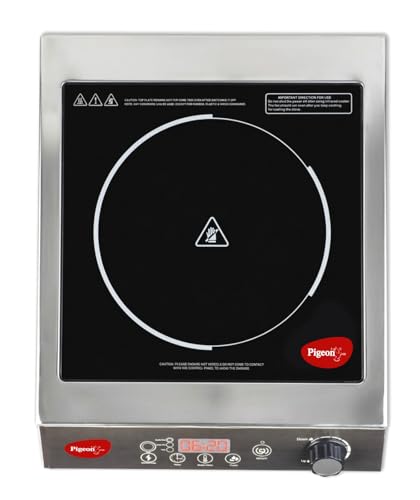 Image of Pigeon Egnite Heavy Duty Commercial Infrared Cooktop 3500W || For Commercial, Stainless Steel Body, Dual Ring Heating, Rotary Knob Control, and Timer