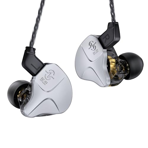 Image of CCZ DC03 in Ear Monitor Headphones, IEM Earphones Wired Earbuds without Microphone, Noise Cancelling inear Headphones Wired, 1DD Powerful Bass HiFi Ear Buds, IEM for Gaming Music (Silver, without Mic)