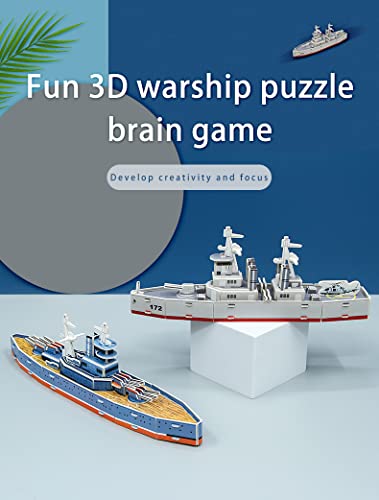 Gishia Diy 3D Jigsaw Puzzle Toys Paper And Eps Foam Board For Kids And Adults Fun And Creative Diy Toy Model Building Kit For Kids Toys For Girls And Boys. Transportation (Battleship) #TOP1