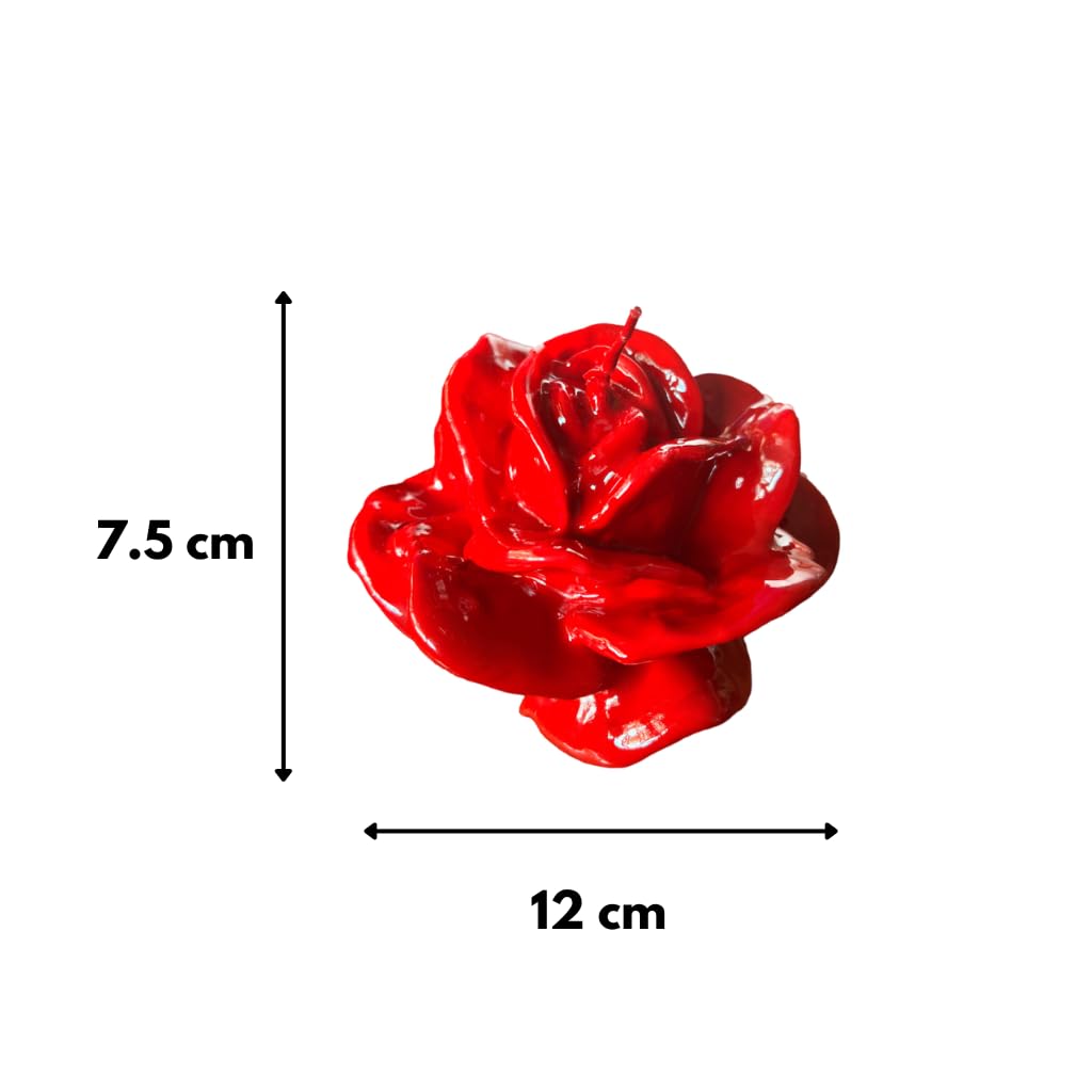 Lackierte Kerze in Rosenform in Geschenkbox - Handwerkskerze - Durchmesser 12 cm