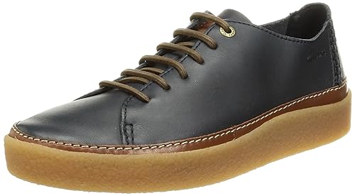 Image of Clarks Mens Oakpark Low Tan Leather Boat Shoe